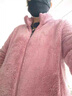 秋冬珊瑚絨外套女新款雙面絨加厚短款立領(lǐng)搖粒絨毛毛長(cháng)袖上衣外套 皮粉色 XL 105-118斤 曬單實(shí)拍圖