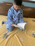 浪莎（LangSha）兒童睡衣男童法蘭絨加絨加厚套裝秋冬男孩家居服珊瑚絨外穿兩件套 藍色飛機 150 曬單實(shí)拍圖
