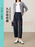 逸陽(yáng)鐮刀褲女九分2025秋季新款高腰直筒顯瘦小個(gè)子哈倫褲休閑褲子 藏青色 29 曬單實(shí)拍圖