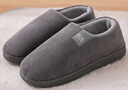 回力純色全包棉鞋情侶室內外防滑保暖棉拖鞋HLX0233灰色40-41碼 曬單實(shí)拍圖