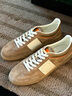 華倫天奴VALENTINO男士 UPVILLAGE 低幫休閑運動(dòng)鞋德訓鞋 卡其色/象牙白（建議選小半碼） 42 曬單實(shí)拍圖