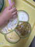 COOKSS 寶寶餐盤硅膠嬰兒學吃飯分格兒童餐具輔食碗餐盤帶吸盤 雙拼綠 曬單實拍圖