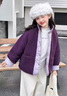 女童加厚棉服秋冬2025新款潮兒童兩面穿棉衣韓版女孩休閑外套洋氣 紫色 【兩面穿】 150 曬單實(shí)拍圖