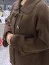 花花公子媽媽秋裝雙面絨短款外套女時(shí)尚新款中老年女秋冬毛呢開(kāi)衫上衣外搭 咖啡色億千羊 S (80-100斤) 曬單實(shí)拍圖