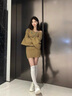 NOSSKISS高檔牛皮小白鞋女厚底增高款秋季最新款休閑百搭松糕鞋系帶板鞋 米色 【精美禮盒裝】 37 【標準碼】 曬單實拍圖
