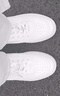 COSMICKISS小白鞋男鞋青少年百搭春季舒適運動(dòng)男鞋輕便休閑板鞋子厚底男潮 純白【41碼】 曬單實(shí)拍圖