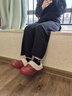 樸西復古包頭勃肯棉鞋冬季保暖男女戶(hù)外舒適防滑可拆卸舒絨棉情侶棉鞋 安哥拉紅 36-37 曬單實(shí)拍圖
