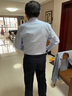 杉杉【桑蠶絲DP免燙】襯衫男長(cháng)袖商務(wù)高端100支襯衣 藍色千鳥(niǎo)格  39 曬單實(shí)拍圖