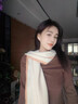 織錦樓純山羊絨圍巾女新款秋冬季羊毛長(cháng)圍脖感薄款 小麥色-柔如云朵系列(純羊絨 曬單實(shí)拍圖