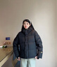 高梵黑金鵝絨服機能5.0四格2025新款短款泡芙加厚女士羽絨服 黑色 M 曬單實(shí)拍圖