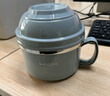美廚（maxcook）304不銹鋼泡面碗 13.5cm塑鋼快餐杯學(xué)生飯盒便當盒 北歐藍MCFT190 曬單實(shí)拍圖