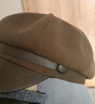 鉑吶苓貝雷帽女帽子冬季女八角帽秋冬款顯臉小百搭畫(huà)家帽鴨舌帽子女 皮扣貝雷帽【咖色】 曬單實(shí)拍圖
