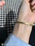 周六福碎冰冰銀手鐲女爆閃黃金色鐲子生日禮物D1014856 54mm 曬單實(shí)拍圖