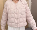 三彩【防水易打理】2025冬季新款輕薄羽絨服短款白鴨絨外套 淺粉 S 155/80A 曬單實(shí)拍圖