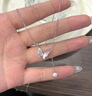 周大生銀項鏈女款 流蘇蝴蝶結S925銀新款鎖骨鏈送女友生日禮物 蝴蝶結項鏈 曬單實(shí)拍圖
