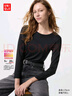 優(yōu)衣庫女裝HEATTECH圓領(lǐng)T恤/長(cháng)袖保暖衣秋衣內衣478938 478940 478938/09黑色 M 曬單實(shí)拍圖