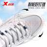 特步（XTEP）休閑鞋男新款老爹鞋軟底防滑耐磨運動(dòng)鞋潮流男鞋百搭跑步鞋子增高 帆白/墨青藍 42 曬單實(shí)拍圖