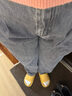 飛鳥(niǎo)和新酒2025秋季新款純棉復古文藝灰色高腰闊腿褲休閑牛仔褲 煙灰HCC02 M 曬單實(shí)拍圖