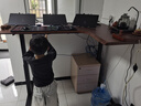 木藝生轉角雙電機電動(dòng)升降電腦桌家用辦公雙人L型桌子工作臺拐角書(shū)桌 雙電2節插排右拐角3cm實(shí)木胡桃色 1.6*1.1M(升級加強版收納橫梁) 曬單實(shí)拍圖