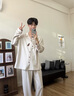 貓人【柔軟泡泡棉】男士睡衣男春秋長袖情侶高級感紋理家居服25年新品 曬單實拍圖