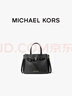 MICHAEL KORS【新年禮物】邁克高仕 MK Emilia 小號皮質(zhì)通勤手提包單肩斜挎包 黑色 001（老花款） 小號 曬單實(shí)拍圖