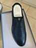 蜘蛛王男鞋春秋商務(wù)休閑皮鞋男牛皮一腳蹬中老年爸爸鞋 48608 藍色 42 曬單實(shí)拍圖