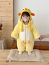 G.DUCKKIDS嬰幼兒冬季衣服寶寶連體衣冬裝可愛(ài)超萌加絨加厚毛毛爬服周歲外出 小鴨鴨毛毛爬【金米貂】 80cm 曬單實(shí)拍圖