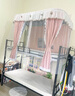 浪莎（langsha）A類(lèi)u型軌道床簾上下鋪大學(xué)生宿舍床簾蚊帳一體式強遮光簾子遮擋簾 星語(yǔ)-淡藍【花邊床簾導軌蚊帳】 雙軌支架90上下通用頂蚊帳 曬單實(shí)拍圖