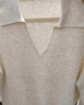 優(yōu)衣庫【狂歡價(jià)】女裝可機洗羅紋半開(kāi)領(lǐng)針織衫/毛衣480414 30 淺米色 L 曬單實(shí)拍圖