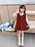 G.DUCKKIDS小黃鴨童裝女童裙子秋冬2025新款洋氣兒童連衣裙加厚女寶寶公主裙 毛衣連衣裙兩件套 100 建議2~3歲【 90-100cm】cm 曬單實(shí)拍圖