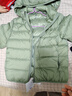 優(yōu)衣庫童裝男童女童高級輕型羽絨連帽外套帽子可拆卸471377 54 綠色 130 曬單實(shí)拍圖