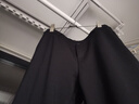 逸陽(yáng)九分小直筒褲女加絨加厚冬季新款高腰顯瘦煙管黑色褲子 黑色 30 曬單實(shí)拍圖