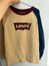 Levi's 李維斯兒童裝男童長(cháng)袖T恤春秋款圓領(lǐng)打底衫百搭撞色插肩袖上衣 焦糖布丁白 120 /60 【建議身高110-116cm】 曬單實(shí)拍圖