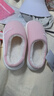 樸西冬季燈芯絨男士室內棉拖鞋保暖加絨厚底情侶居家 粉色 36-37 曬單實(shí)拍圖