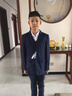 羅蒙兒童西裝馬甲套裝男童花童主持人禮服男孩鋼琴演出服 藏青色 160 曬單實(shí)拍圖