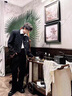 馳桓輕奢墊肩小香風(fēng)西裝外套男高級感痞帥cleanfit男模穿搭西服兩件套 黑色套裝 兩件套 XL 曬單實(shí)拍圖