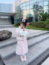 安妮優(yōu)兒（Anneyol）格格服女童古裝清朝秋冬加厚兒童冬季漢服中國風(fēng)唐裝滿(mǎn)族拜年服裝 粉色加絨加厚 130 曬單實(shí)拍圖