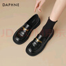 DAPHNE達芙妮復古樂(lè )福鞋女秋冬2025新款厚底女鞋棕色小皮鞋女英倫風(fēng)單鞋 黑色單里 35 曬單實(shí)拍圖