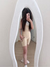 婷美收腹提臀體雕衣雙重收腹抑菌底檔免穿內褲美體塑身連體衣 膚色M 曬單實(shí)拍圖