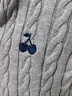 UR2025秋季新款女裝休閑絞花肌理櫻桃刺繡針織開(kāi)衫UYY950116 冷灰 S 曬單實(shí)拍圖