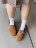 百麗（Belle）復古休閑勃肯鞋女2025秋新厚底增高可外穿包頭拖鞋B2848CH5 棕色 37 (235mm) 曬單實(shí)拍圖
