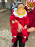 JELLYBABY連體衣嬰兒衣服新品連體衣新生兒紅色哈衣百天服春季女寶衣服 大紅 66cm 曬單實(shí)拍圖