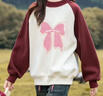 Baldauren女童衛衣6-15歲初中小學(xué)生女孩春秋新款韓版打底衫中大童圓領(lǐng)上衣 淺杏拼酒紅 秋冬款加絨【554】 160 建議身高145-155cm 曬單實(shí)拍圖