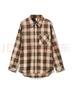 森馬（Semir）長(cháng)袖襯衫女中長(cháng)款慵懶寬松落肩秋季chic復古格紋襯衣101524105004 曬單實(shí)拍圖