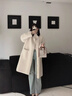 皮爾卡丹立領(lǐng)仿水貂皮毛一體大衣女2025新款羊羔絨中長(cháng)款加厚保暖皮草外套 米白色 S 曬單實(shí)拍圖