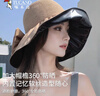 啄木鳥(niǎo)大檐防曬帽女夏季戶(hù)外黑膠防紫外線(xiàn)遮陽(yáng)帽漁夫帽遮全臉太陽(yáng)帽子女 曬單實(shí)拍圖
