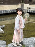 安妮優(yōu)兒（Anneyol）漢服女童秋冬季2025新款兒童中國風(fēng)唐裝古風(fēng)女孩冬裝加厚套裝裙子 粉色套裝【上衣+裙子】 120 曬單實(shí)拍圖