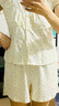 安之伴【巨涼感】睡衣女夏季2025新款甜美泡泡袖短褲純棉家居服套裝 貝殼黃 M 曬單實(shí)拍圖