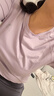 駱駝（CAMEL）長(cháng)袖兩件套健身服女瑜伽運動(dòng)裝 YK2226L5494 柔光紫 L 曬單實(shí)拍圖