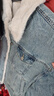 森馬（Semir）牛仔外套女拼接仿兔毛翻領(lǐng)寬松港風(fēng)冬季落肩夾棉夾克103724108001 曬單實拍圖